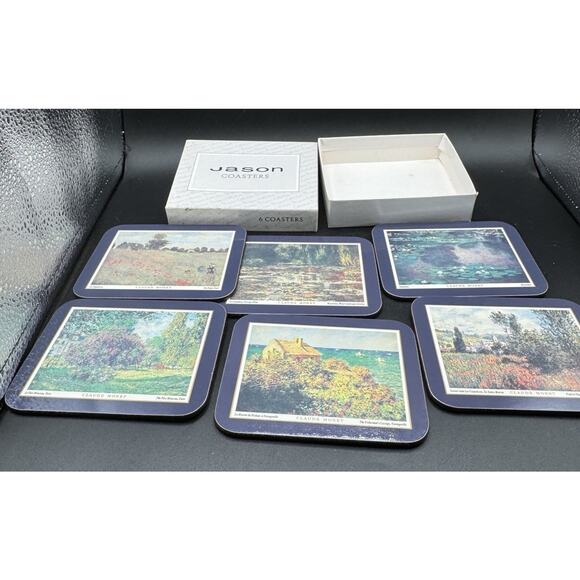 Vintage Jason Drink Coasters Set Of 6 With Box Claude Monet Artwork New -S1K - Picture 5 of 7